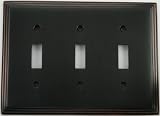 Deco Style Oil Rubbed Bronze 3 Gang Toggle Wall Plate