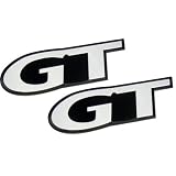 2 x GT Fender Trunk Embossed Aluminum Emblem Badge for Ford Mustang 