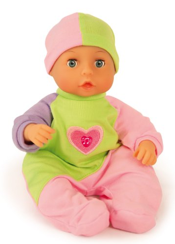 Bayer Design 93312-gr&uuml;n - Baby-Puppe First words Baby mit Schlafaugen, 12 Babylaute, 33 cm, gr&uuml;n
