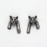 Small Cat Head with Front Paws Earrings