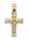 14K Lg Nugget Crucifix Pend - GH14124