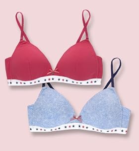 2 Pack Angel Cotton Rich Assorted Non Wired Bras 2 Pack Angel Cotton Rich Assorted Non Wired Bras
