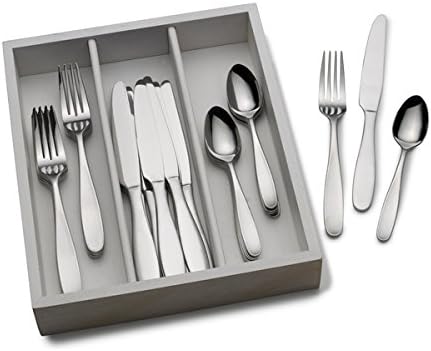 Pfaltzgraff Everyday Satin Delia 36-piece Flatware Set with Caddy
