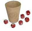 Teepe 29013 - Rot Wei� Essen Leder W�rfelbecher und 6 RWE - W�rfel