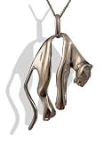 Image of Sterling Silver Chunky Sleeping Jaguar Pendant & Chain