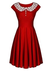 A-line V-neck Cap Sleeves Fitted Vintage Stretchy Colorblocking Lace Summer Cocktail Knee Length Bodycon Dress/Skater Dress/Club Dress/Evening Dress/Bridesmaid Dress/Prom Dress/Wedding Party Dress  wi