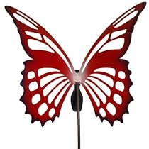 Large Butterfly Garden Sculpture/Stake - Red