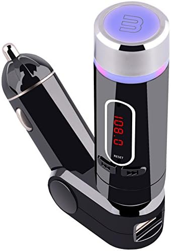 Qingmoon Multi-functional Car Charger with In-car Stereo Fm Transmitter , Hands-free Call, Voice Control, Mp3 Player (Qm10)