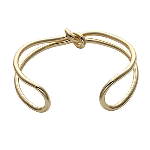 SENFAI Simple Knot Cuff Bangle Bracelet,bangle Lady Girl Party Prom Ornament Gift (gold)