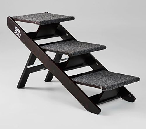 PetPad Ramp and Steps Deluxe, 3 Step (Black / Gray, 3 Steps)