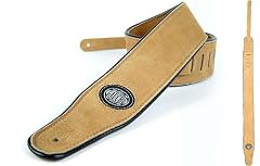 Natural 'Padded Series' Leather Guitar Strap for Electric/Acoustic/Bass Guitar
