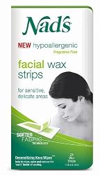 Nad's Hypoallergenic Facial Wax Strips, 24 strips (Pack of 2)