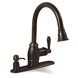 Oil Rubbed Bronze Kitchen Faucet with Pull Down Sprayer and Soap Pump - Single