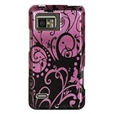 Black Floral Purple Protector Case for DROID Bionic XT875
