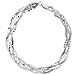 Sterling Silver Braided Flat Toilette and Link 7.5in Bracelet