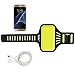 Samsung Galaxy S7 Armband, Gulito Armband for Galaxy S7 - Lightweight & Adjustable with Key Holder & Card Slot, Ideal for Workout, Hiking, Jogging, Gym, Running (fluorescent yellow)