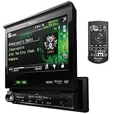 Single Din 7 Inch Lcd Touchscreen Dvd Cd Mp3 Player Ipod Controls Auxiliary Bluetooth