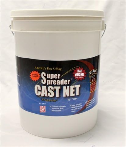 FITEC 11312 12 ft. GS1500 Ultra Spreader Cast Net 0.75 in. Mesh, Clear with Tape Lead, 1.5 lbs.