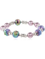 Napier "Shimmer Effects" Silver-Tone Purple Stretch Bracelet, 2.25"