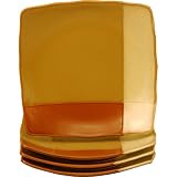 Gold Dust Square Salad Plates Set of 4- Sienna