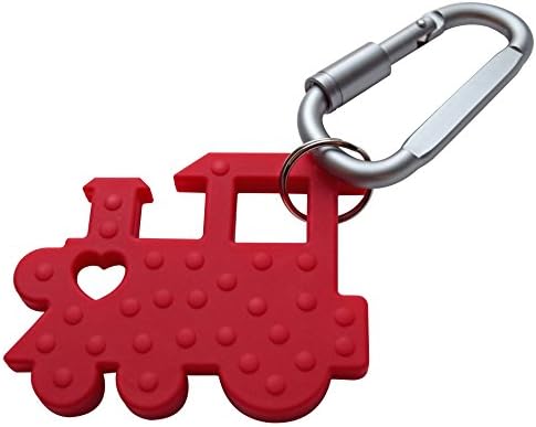 Munchables Silicone Chewelry - Fidget Key Chain (Red Train)