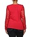 Allora Women's Plus Size Lace V-Neck Long Sleeve Soft Knit Top
