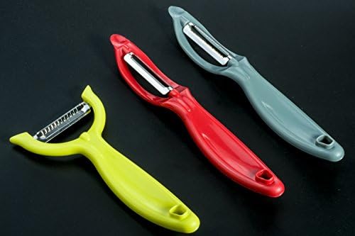Cooking Classics 3-piece Stainless Steel Multifunction Peelers,green-red-grey
