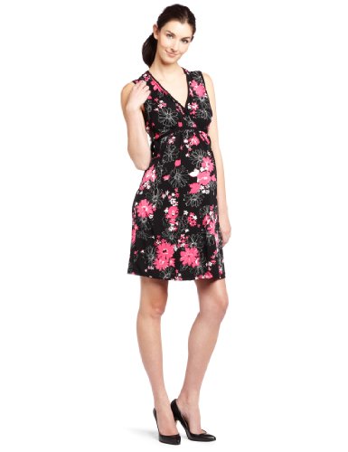 Three Seasons Maternity Women's Print Side Tie Surplice Dress