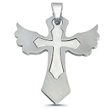 316L Stainless Steel Religious Pendant - Dual Cross