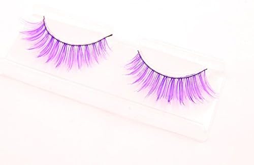 1 Pair Colorful Fake Eyelash False Eyelash Eye Makeup Cosmetics Individual Package (Purple JF001)