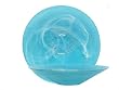 Colorful Recycled Art Glass Aqua Blue Large Atrium Bowl 20"D 4"H