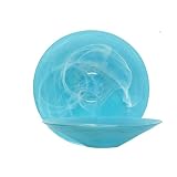 Colorful Recycled Art Glass Aqua Blue Large Atrium Bowl 20D 4H by Traders and Company