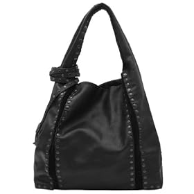 Jimmy Choo Black Leather Medium Saba Handbag SABA-MBK