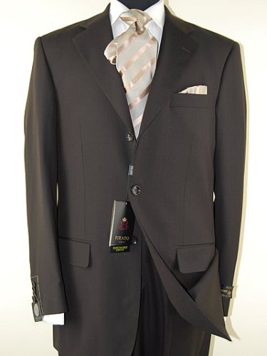 ~NEW ARRIVAL~New Modern Italian 3 Button Men Suits Virgin Wool 140s~highest Quality Perfect Fit~DK Brown Stripe