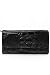 Black Crocodile Design Flap Purse
