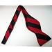 Marlon Garci 100% Silk Self-Tie Red & Black Stripe Bow Tie - UGA, Texas Tech, Louisville, San Diego State, Northern Illinois
