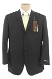 BCBG MAX AZRIA - BCBG Attitude Mens Single Breasted 2 Button Black Pinstripe Wool Suit - Size 42R
