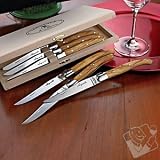 Jean Dubost Laguiole 6-Piece Steak Knives -Olivewood