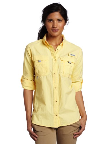 Columbia Women's Bahama Long Sleeve Shirt, Lemon Whip, Small
