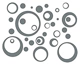 Wall Decor Plus More WDPM264 Wall Vinyl Sticker Decal Circles, Rings, Dots 25+pc 11in Large Home Dec