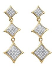 10KT Yellow Gold 0.30 CTW Diamond Micro Pave Earrings