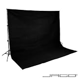 Lightfox® - Tissu de fond 6 x 3 m photo studio noir (HISY01-ZBH-04schwar)