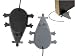 Wanted HY0028AS Türstopper Mouse TPR schwarz und grau sortiert