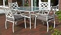 NOBLESSE Toulon M, Gartenm&ouml;bel aluminium 4 St&uuml;hle, 1 Tisch wei&szlig;