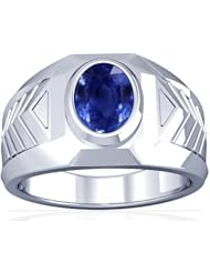 14K White Gold Oval Cut Blue Sapphire Solitaire Ring (GIA Certificate)