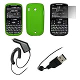 Premium Neon Green Soft Silicone Gel Skin Cover Case + Crystal Clear Screen ....