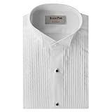 Tuxedo Shirt- White Wing Collar 1/4" Pleat