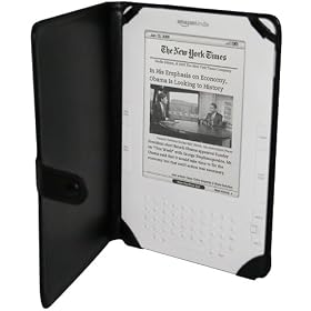 iGadgitz Luxury Black Genuine Leather Case Cover Sleeve for Amazon Kindle 2 Global Wireless 6"