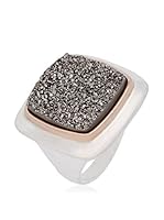 Momenti d'Argento Anillo Two Tone Drusy Quartz (plata de ley 925 milésimas)