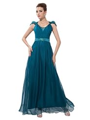 A-line Chiffon/Satin Lace Puff Sleeves Prom Dress 